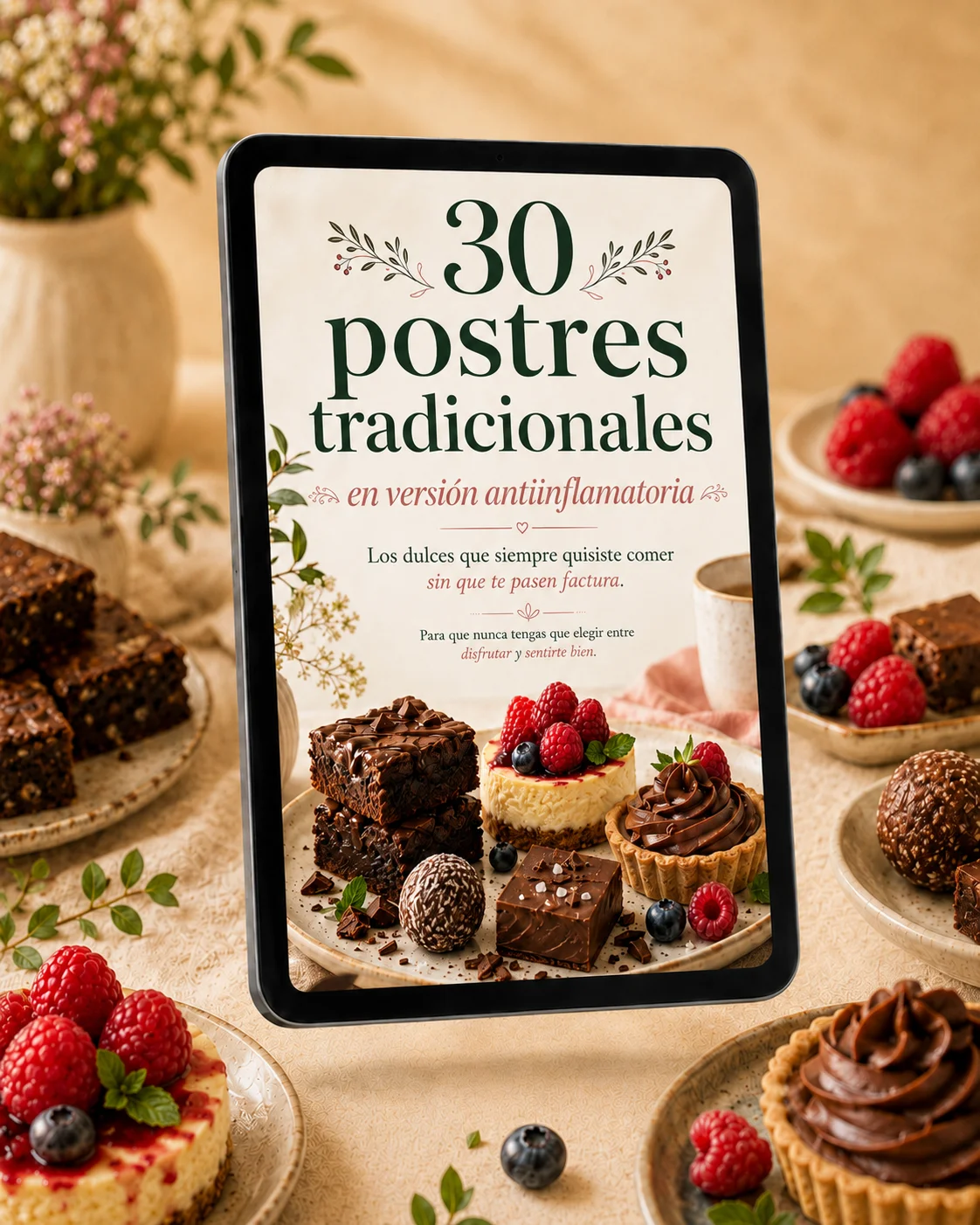 30 Postres tradicionales en versión antiinflamatoria sin azúcar ni gluten